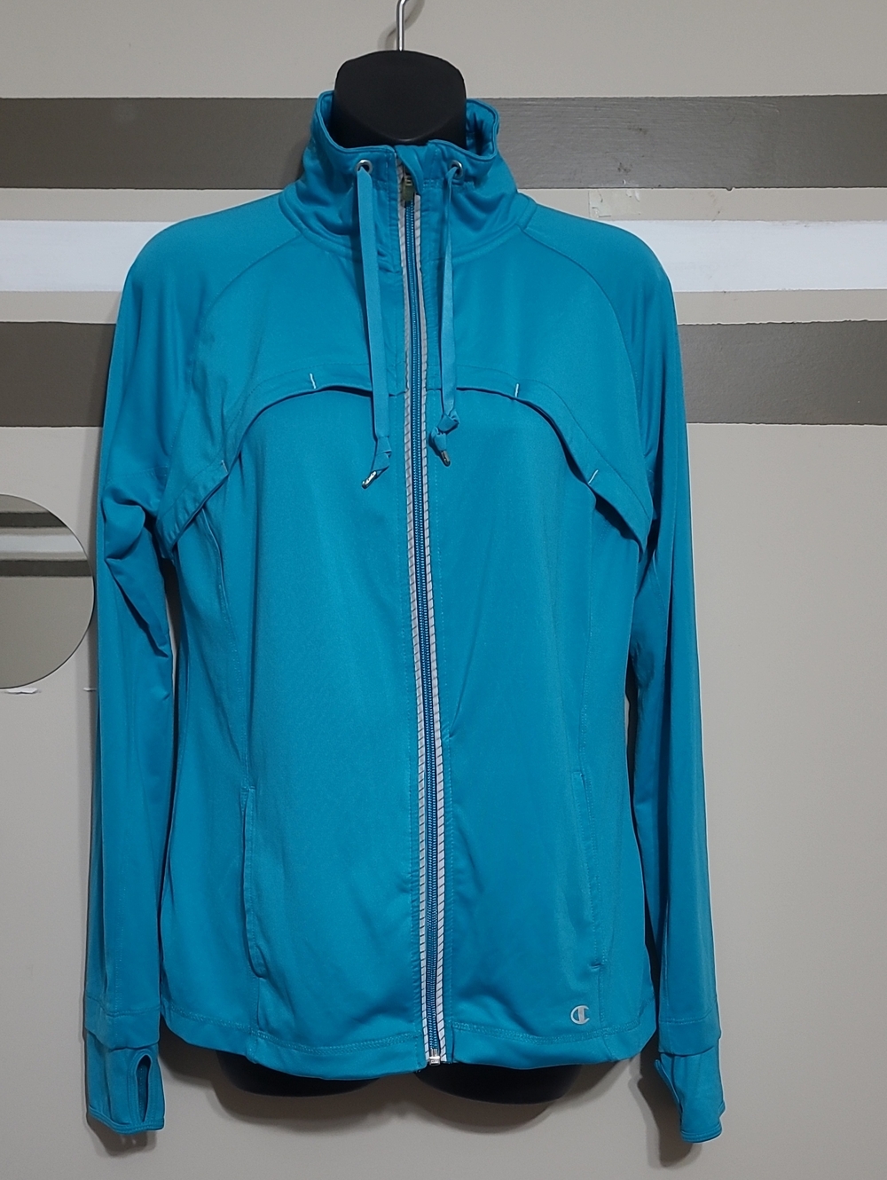 ⭐️ Champion Teal Full-Zip Track Running Utility Jacket Sz Med